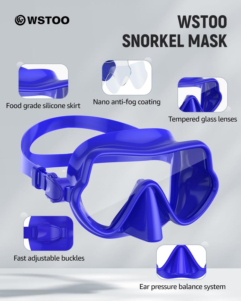 W WSTOO WSTOO Frameless Swim Goggles with Nose Cover for Adults, Panoramic Anti-Glare & Anti-Fog Tempered Glass Lenses, and Perfect Seal Food-Grade Silicone Skirt, Suitable for Snorkelling and Diving - Image 3